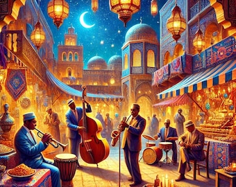 ヴィンテージ ジャズ クラブ アート プリント – 1950 年代のアフリカ系