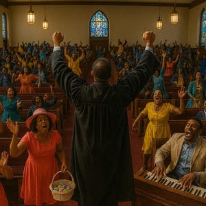 Pentecostal Praise Break Easter Digital Art Print – Black Church