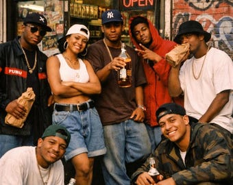 90s Hip Hop Corner Store Wall Art | Vintage Urban Street Culture