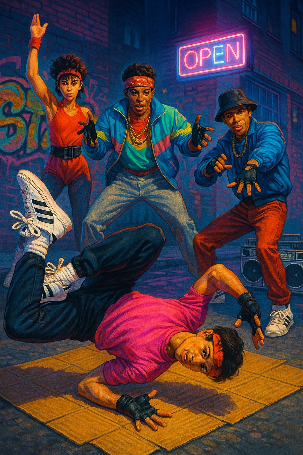 80's Breakdance Street Art Print – Retro Hip Hop Breakin' Inspired