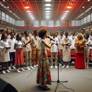 African Gospel Choir Performance Digital Print