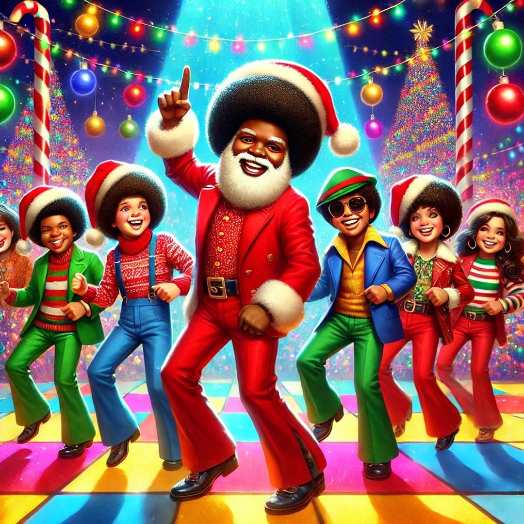Vintage Jackson 5 Christmas Art – Santa Claus is Coming to Town