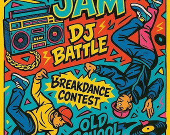 Set of 3 Vintage 80's Hip Hop Posters – Retro Rap Party Wall Art
