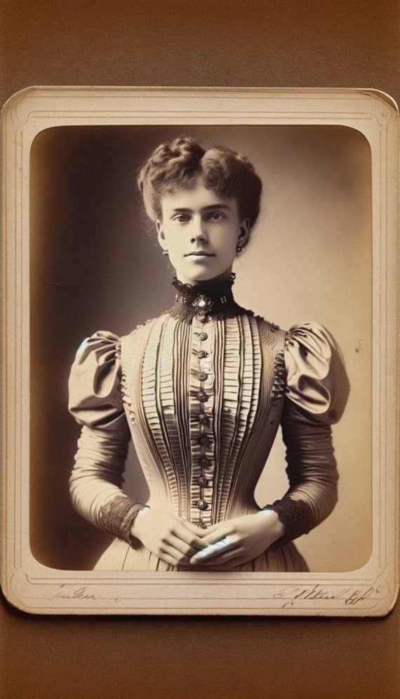 Retrato elegante de senhora vitoriana, foto digital de moda do