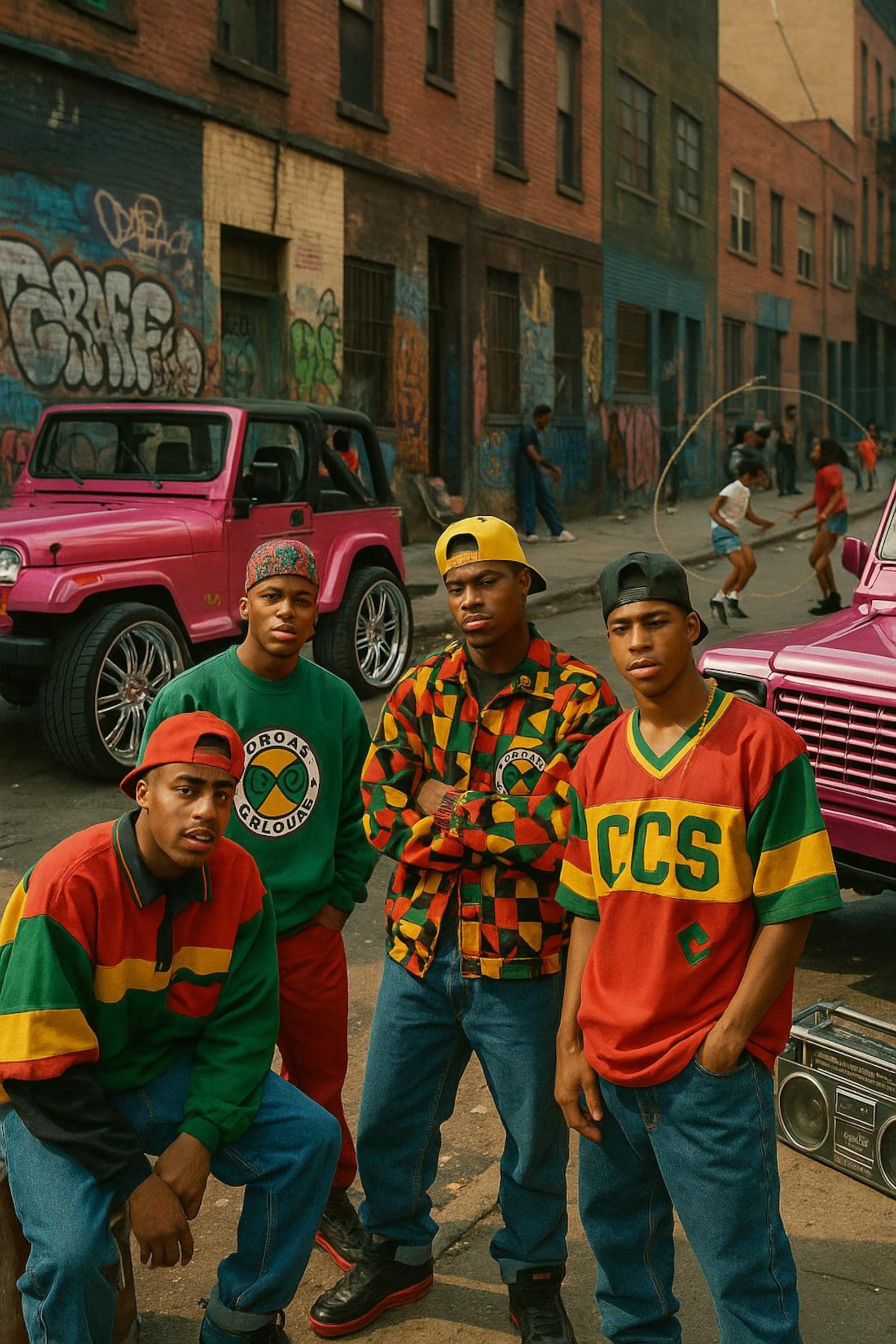 90’s Hip Hop Street Style – Cross Colours Fashion & Pink Panther Jeeps ...