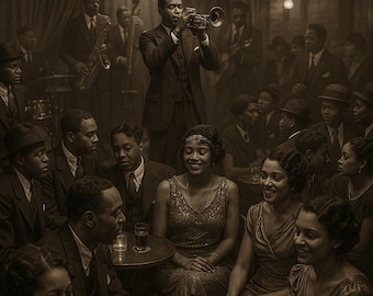 Harlem Renaissance Jazz Club Print | Vintage Black Art | 1930s