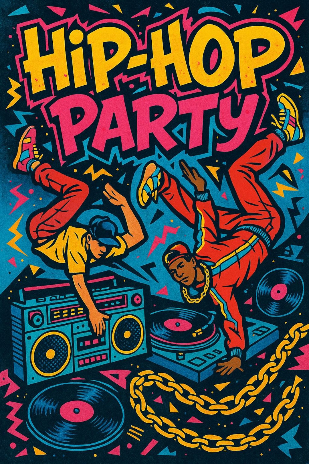 Vintage 80's Hip Hop Party Poster – Retro Rap Culture Wall Art - Etsy