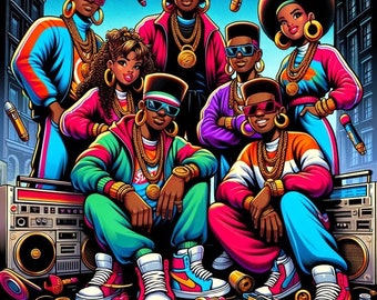 Hip Hop Renaissance - Vibrant 80's & 90's Fashion Inspired Digital