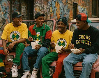 90's Hip Hop Street Style Print – Cross Colours, Boom Box & Block
