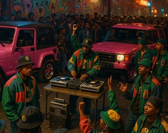 Retro Hip Hop Block Party Print – 90's Cross Colours & DJ Scene - Etsy