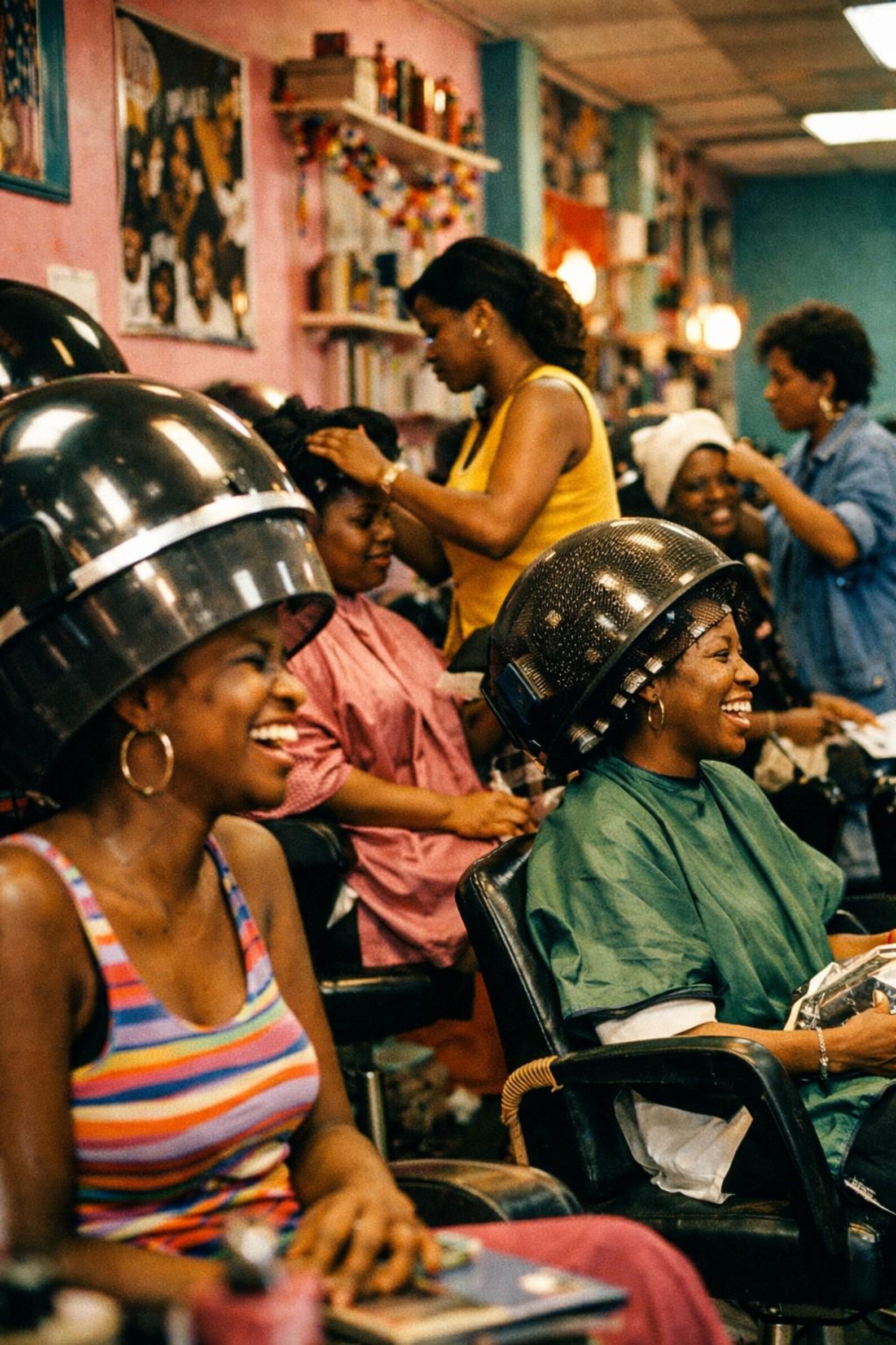 Black Beauty Salon Wall Art | Vintage Salon Scene | 1970s Black Culture
