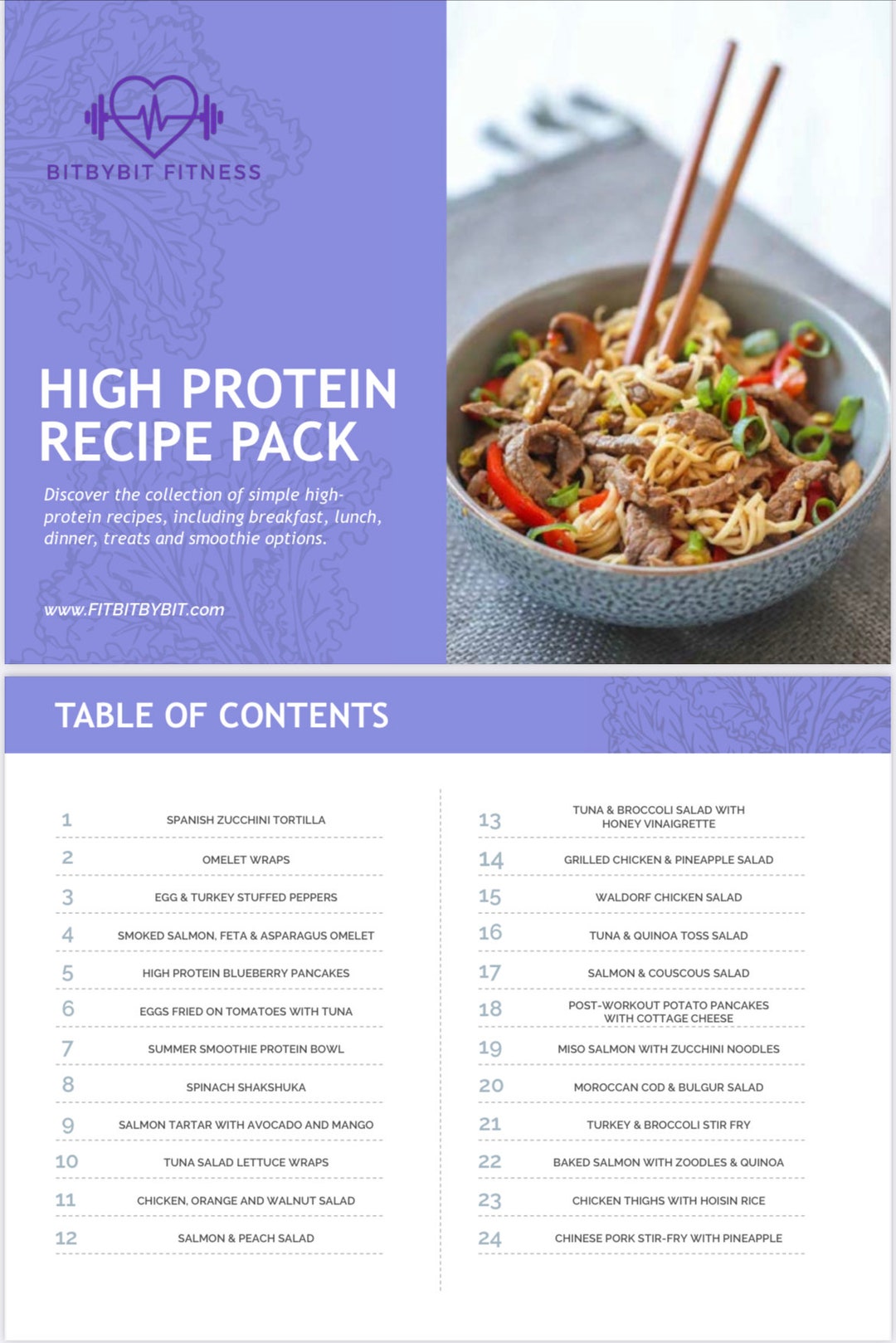 HIGH Protein Recipe Book MFP & Meal Calendar Etsy