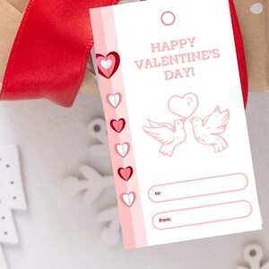 Modern Heart Happy Valentines Day Gift Tag, Happy Valentine&#39;s Day Gift Tag, Valentine Gift Tag, Gift For Lovers,Printable Valentine Gift Tag