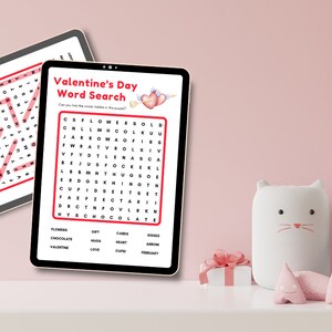 Valentine&#39;s Day Word Search, Fun Valentines&#39; Day Game, Printable Valentine&#39;s Day Game, Valentine&#39;s Game for Kids, Valentine&#39;s Worksheet