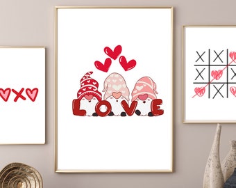 3er-Set Valentinstag, druckbare Valentinstag-Wandkunst, Valentinstag-Galeriedruck, druckbare Valentinstag-Wanddekoration, Val-Geschenk