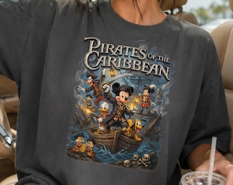 Mickey Pirates Caribbean Shirt, Disney Family Vacation Tee, Pirate Night Cruise Graphic