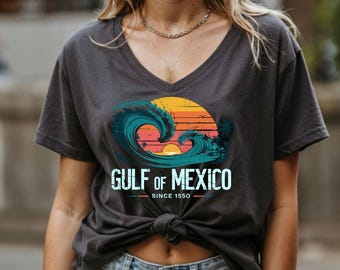Gulf of Mexico V-Neck Shirt: Stay Salty Resistance Tee