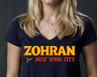 Mayor Mamdani 2025 V-Neck Shirt: Progressive Democrats Cotton Tee