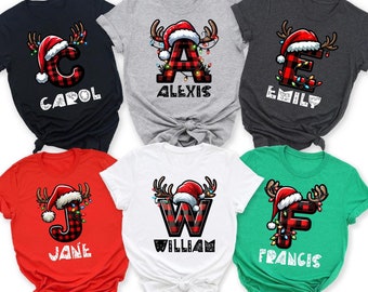 Matching Family Christmas Shirts, Reindeer Family Christmas Shirt,Family Christmas Shirt, Matching Xmas Tees, Personalized Christmas Tees