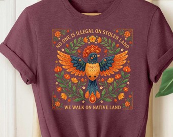 Comfort Colors No One Is Illegal On Stolen Land Shirt, Social Justice Shirt, Anti Racism Shirt, Activist Protest Shirt,Pro Immigration Shirt