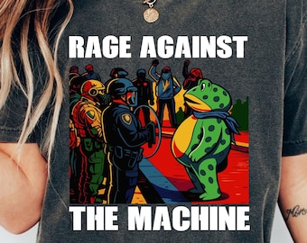 Rage Against The Machine Tshirt, Portland Frog Protest Tee, Potrland Frog Anti Fascism Sweatshirt, Anti ICE Shirt, Anti Trump Shirt