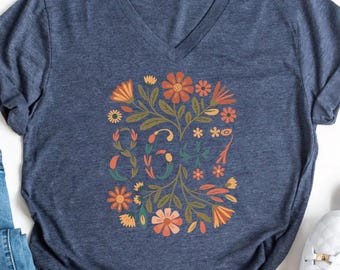 Floral 8647 V-Neck Political Democrat Shirt, Pro Immigration Anti ICE Shirt