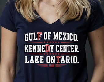 FDT V-Neck Shirt, Sarcastic Political Quote Tee, Gulf Of Mexico Shirt