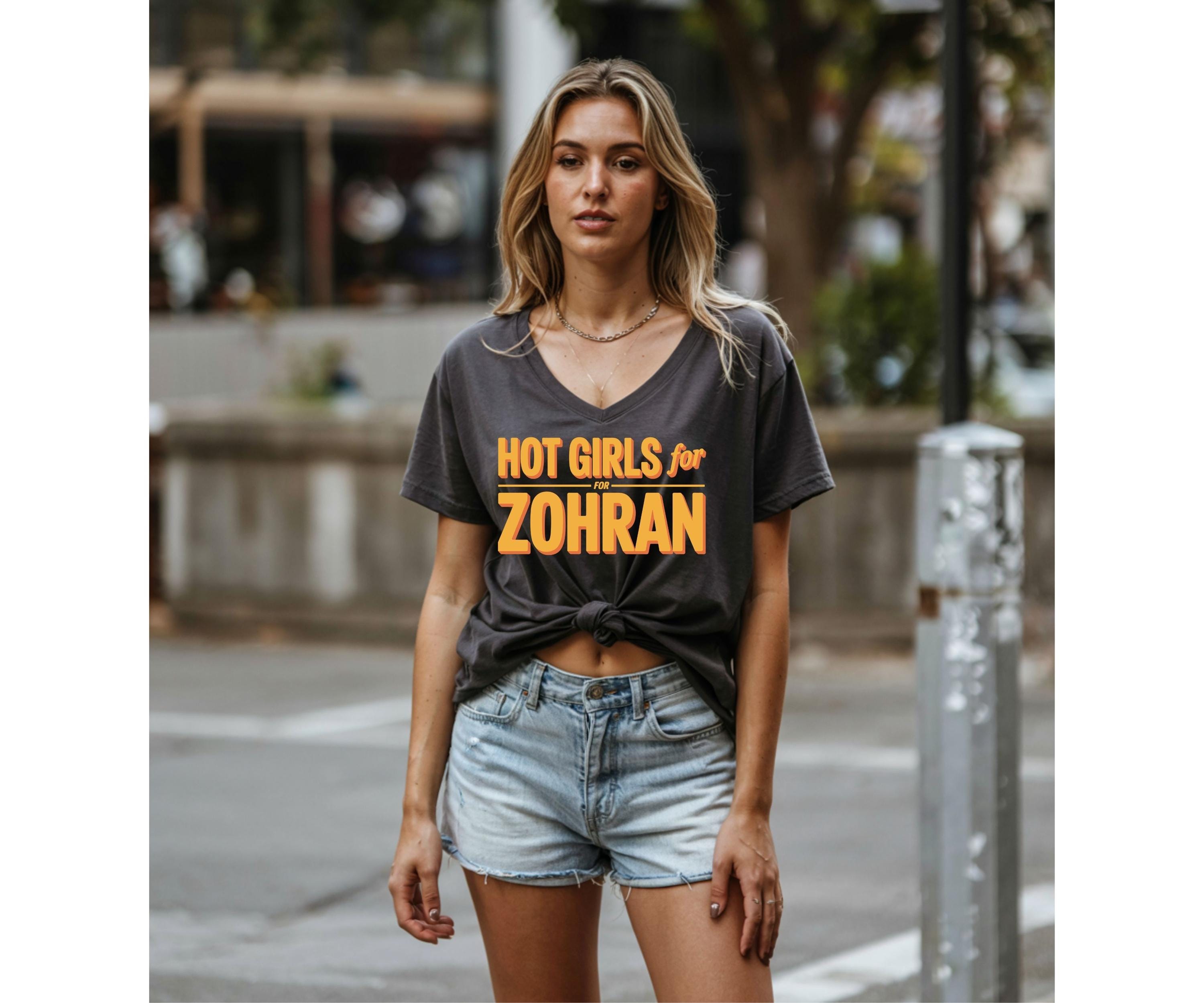 Hot Girls for Zohran Mamdani 2025 V-neck Shirt: NYC Election Tee