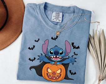 Disney Halloween Stitch Shirt Pumpkin Shirt, Disney Spooky Fall Trip Outfit, Halloween Stitch Shirt, Disney Stitch Tee, Disney Ghost Stitch