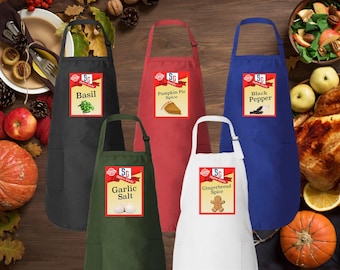 Spice Group Thanksgiving Aprons, Spice Group Halloween Costumes,Adult Girls Spice Aprons Adult Costumes,Food Seasoning Apron,Family Costumes