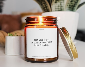 Funny Wedding Officiant Proposal Candle Gift Idea Ordained Thank You Marriage Ceremony Present Binding Chaos Celebration Handmade Keepsake