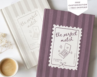 Perfect Match Engagement Gift Personalized Bride Matchbook Engagement Journal Wedding Keepsake Custom Couples Names Journal