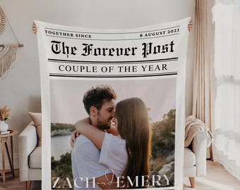 Personalized Couples Blanket Anniversary Keepsake Custom Wedding Gifts for Couples The Forever Post Editorial Blanket for Her