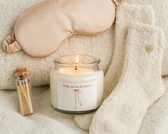 Bridesmaid Proposal Gift Box Help Me Tie the Knot Candle Sleep Mask Cozy Socks Relaxation Gift Set for Her Wedding Party Favor