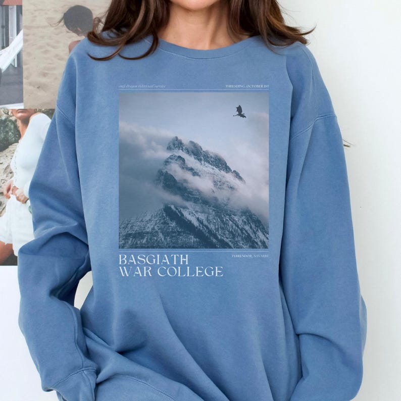 Book Lover Sweatshirt Fourth Wing Merchandise Dragon Rider Crewneck Fantasy Literature Apparel Basgiath War College Design Empyrean Series Gift Comfortable Reading Companion Romantasy Fan Clothing Soft Cozy Material Perfect Fandom