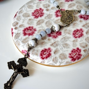 Vintage Style Handmade Aquamarine Pardon Rosary