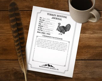 Turkey Hunting Journal Printable | Fathers Day Hunter Gift