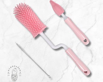 Siliconenborstel voor babyflessen, rietje, zuigflesreiniger