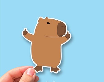 Cute Capybara Sticker, Middle Finger Sticker, Kawaii Sticker, Funny Sticker, Capy Sticker, Sassy Capybara Sticker, Rebel Capybara