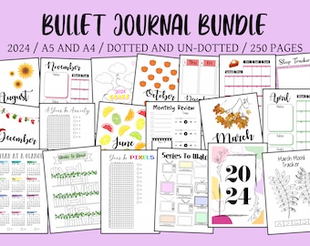 2024 Pre-Made Bullet Dotted Journal; A Premade Dotted Planner Dated for  2024. Track Anxiety and Mental Health, with prompts and blank pages to make  your own. - Joy Dean Designs