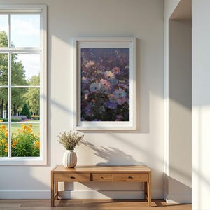 Enchanted Blossoms – Fantasy Floral Digital Wall Art Print, Dreamy Pastel Flower Poster