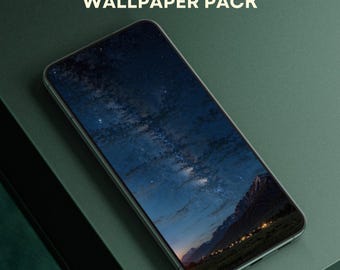 Celestial Night Sky Phone Wallpaper Pack, Dreamy Stars iPhone Backgrounds (Digital Download)
