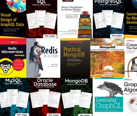 Ebooks: Data and Databases - SQL, NoSQL, GraphQL - MySQL, PostgreSQL, Oracle, MongoDB, Redis - Programming e-books and Cheatsheets