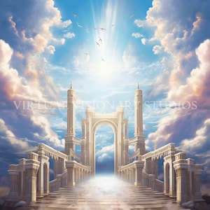 Memorial Heavenly Gate With Eternal Steps | Memorial Background, Memorial Backdrop, In Loving Memory, Funeral, Heavenly Design,  Christian