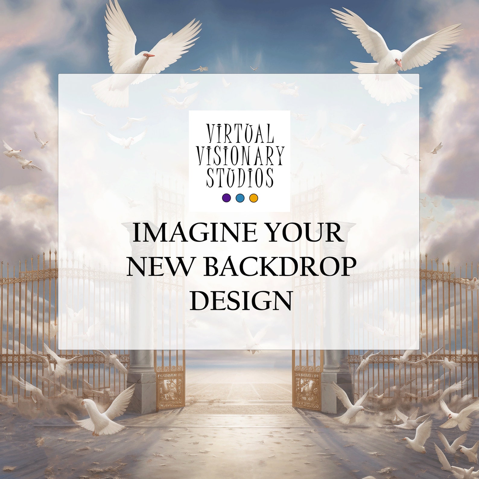 Memorial Background With Doves and Heavenly Golden Gates | Memorial ...