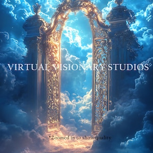 Memorial Heavenly Deep Blue Sky, Gates & Clouds XXV | Memorial Background, Memorial Backdrop, In Loving Memory,  Funeral, Christian Art