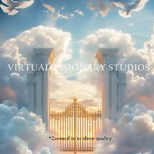 Fundo celestial memorial com pombas, portões e céu azul e pombas XXIII | Fundo memorial, Cenário memorial, Funeral, Em memória amorosa