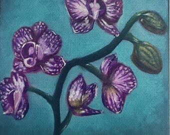 Impresión artística de orquídea púrpura
