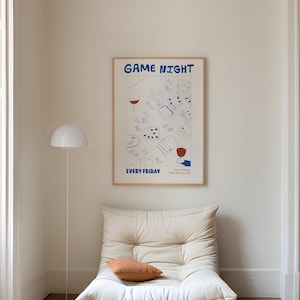 Póster de noche de juegos, impresión de barcart, reuniones sociales de decoración de juegos, póster retro, impresión de cartas de póquer, impresión de corazón para decoración de apartamentos