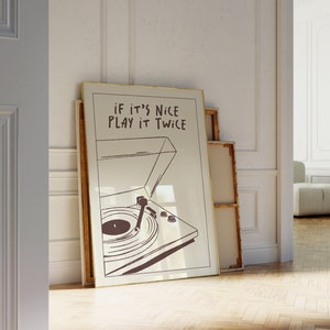 Música pared arte reproducirlo dos veces tocadiscos cartel retro groovy impresión regalo amante de la música hogar exposición vintage cartel francés regalo de moda